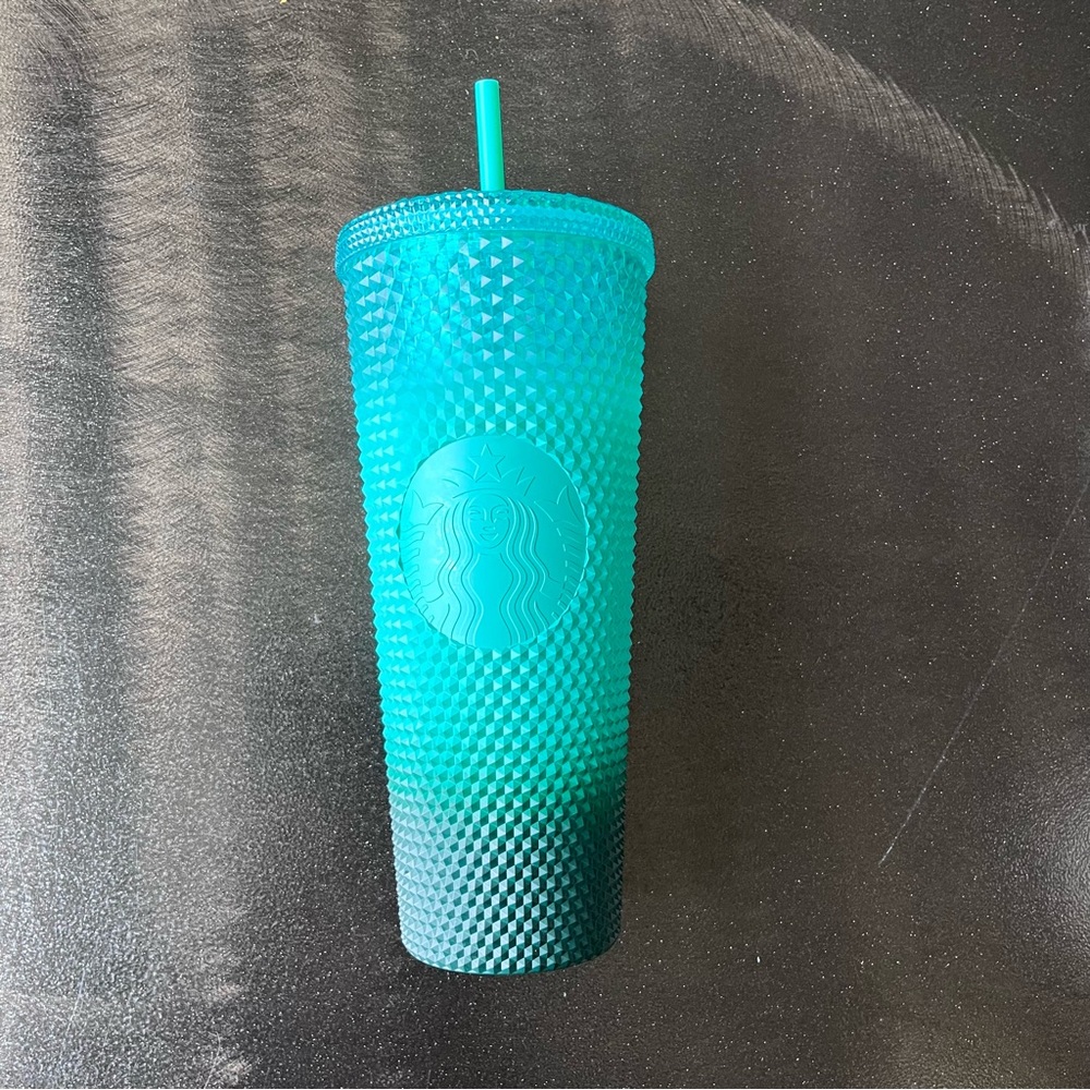 Teal studded ombré Starbucks tumbler